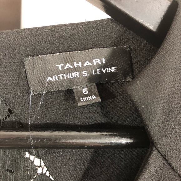 Tahari-Arthur S. Levin-Black & Tan Sheath Dress-6 - Picture 3 of 8